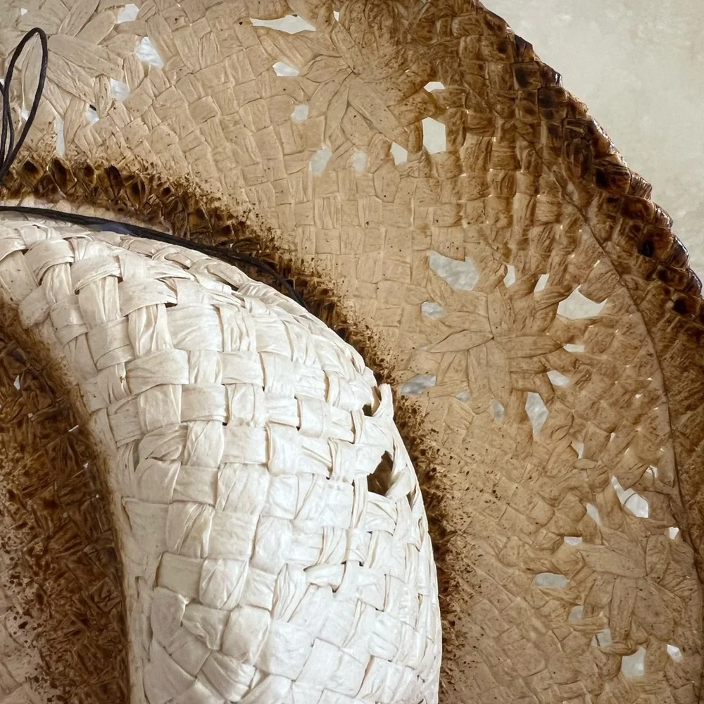 Stylish Cream and Brown Women's Straw Hat